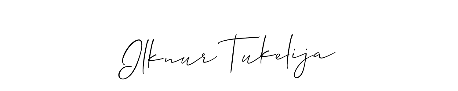Ilknur Tukelija stylish signature style. Best Handwritten Sign (Allison_Script) for my name. Handwritten Signature Collection Ideas for my name Ilknur Tukelija. Ilknur Tukelija signature style 2 images and pictures png
