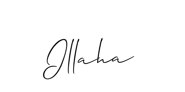 Create a beautiful signature design for name Illaha. With this signature (Allison_Script) fonts, you can make a handwritten signature for free. Illaha signature style 2 images and pictures png