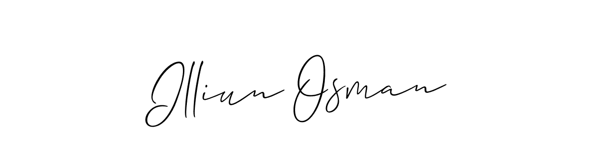Similarly Allison_Script is the best handwritten signature design. Signature creator online .You can use it as an online autograph creator for name Illiun Osman. Illiun Osman signature style 2 images and pictures png