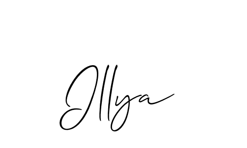 Use a signature maker to create a handwritten signature online. With this signature software, you can design (Allison_Script) your own signature for name Illya. Illya signature style 2 images and pictures png