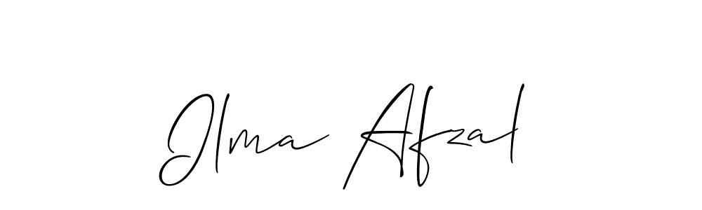 Create a beautiful signature design for name Ilma Afzal. With this signature (Allison_Script) fonts, you can make a handwritten signature for free. Ilma Afzal signature style 2 images and pictures png