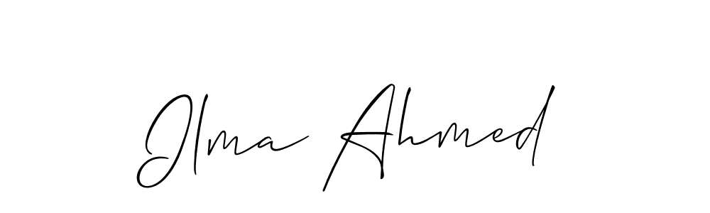 Create a beautiful signature design for name Ilma Ahmed. With this signature (Allison_Script) fonts, you can make a handwritten signature for free. Ilma Ahmed signature style 2 images and pictures png