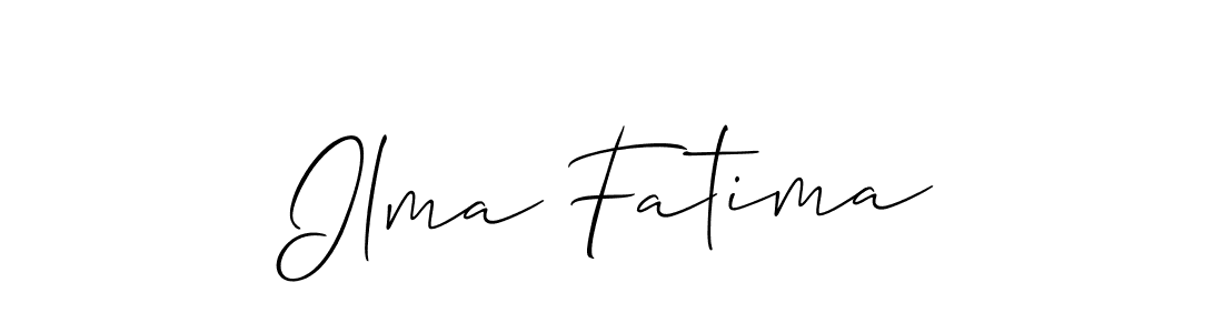 Ilma Fatima stylish signature style. Best Handwritten Sign (Allison_Script) for my name. Handwritten Signature Collection Ideas for my name Ilma Fatima. Ilma Fatima signature style 2 images and pictures png