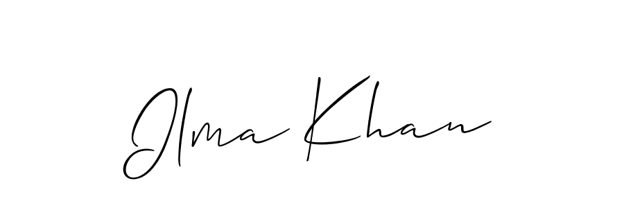 if you are searching for the best signature style for your name Ilma Khan. so please give up your signature search. here we have designed multiple signature styles  using Allison_Script. Ilma Khan signature style 2 images and pictures png