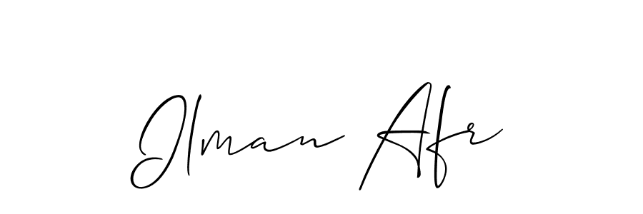 Allison_Script is a professional signature style that is perfect for those who want to add a touch of class to their signature. It is also a great choice for those who want to make their signature more unique. Get Ilman Afr name to fancy signature for free. Ilman Afr signature style 2 images and pictures png