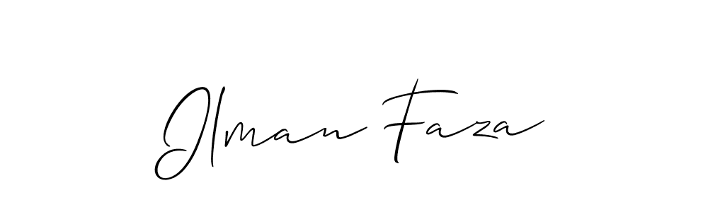 Make a beautiful signature design for name Ilman Faza. With this signature (Allison_Script) style, you can create a handwritten signature for free. Ilman Faza signature style 2 images and pictures png