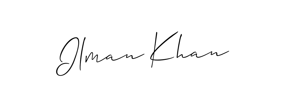 Create a beautiful signature design for name Ilman Khan. With this signature (Allison_Script) fonts, you can make a handwritten signature for free. Ilman Khan signature style 2 images and pictures png