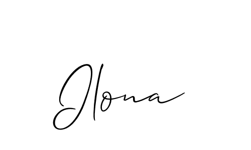 Make a beautiful signature design for name Ilona. With this signature (Allison_Script) style, you can create a handwritten signature for free. Ilona signature style 2 images and pictures png