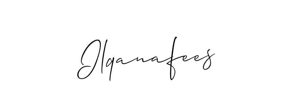 Design your own signature with our free online signature maker. With this signature software, you can create a handwritten (Allison_Script) signature for name Ilqanafees. Ilqanafees signature style 2 images and pictures png