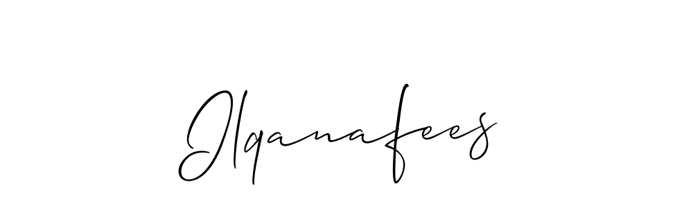 How to make Ilqanafees name signature. Use Allison_Script style for creating short signs online. This is the latest handwritten sign. Ilqanafees signature style 2 images and pictures png