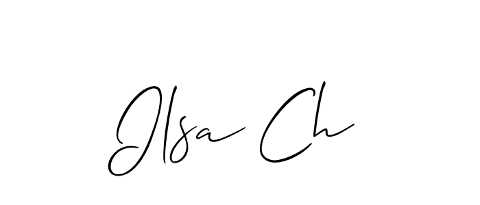 Use a signature maker to create a handwritten signature online. With this signature software, you can design (Allison_Script) your own signature for name Ilsa Ch. Ilsa Ch signature style 2 images and pictures png