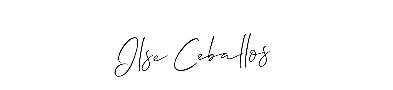 Also You can easily find your signature by using the search form. We will create Ilse Ceballos name handwritten signature images for you free of cost using Allison_Script sign style. Ilse Ceballos signature style 2 images and pictures png