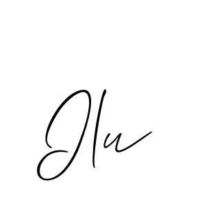 if you are searching for the best signature style for your name Ilu. so please give up your signature search. here we have designed multiple signature styles  using Allison_Script. Ilu signature style 2 images and pictures png