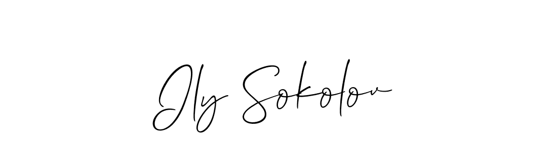 You should practise on your own different ways (Allison_Script) to write your name (Ily Sokolov) in signature. don't let someone else do it for you. Ily Sokolov signature style 2 images and pictures png