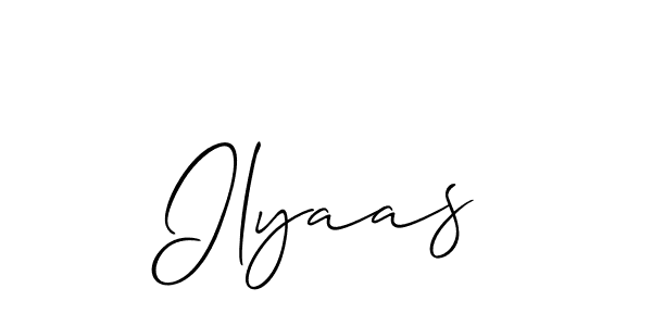 Also You can easily find your signature by using the search form. We will create Ilyaas name handwritten signature images for you free of cost using Allison_Script sign style. Ilyaas signature style 2 images and pictures png