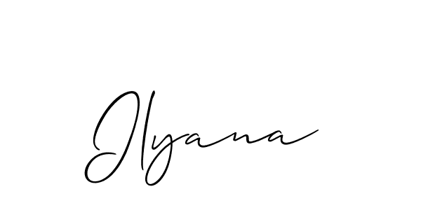 You should practise on your own different ways (Allison_Script) to write your name (Ilyana) in signature. don't let someone else do it for you. Ilyana signature style 2 images and pictures png