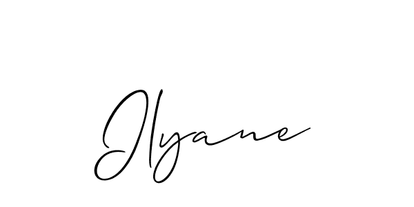 Make a beautiful signature design for name Ilyane. With this signature (Allison_Script) style, you can create a handwritten signature for free. Ilyane signature style 2 images and pictures png