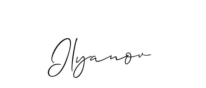 You should practise on your own different ways (Allison_Script) to write your name (Ilyanov) in signature. don't let someone else do it for you. Ilyanov signature style 2 images and pictures png