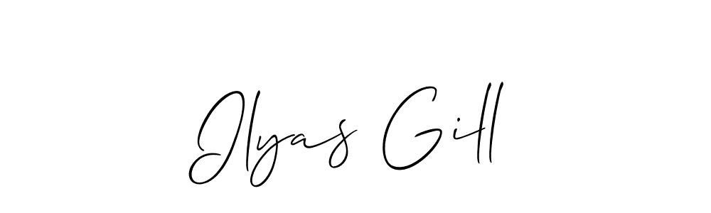 Create a beautiful signature design for name Ilyas Gill. With this signature (Allison_Script) fonts, you can make a handwritten signature for free. Ilyas Gill signature style 2 images and pictures png