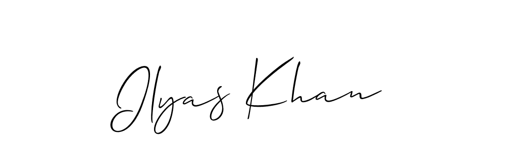 Create a beautiful signature design for name Ilyas Khan. With this signature (Allison_Script) fonts, you can make a handwritten signature for free. Ilyas Khan signature style 2 images and pictures png