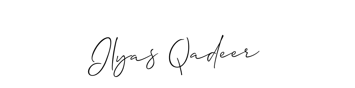 Design your own signature with our free online signature maker. With this signature software, you can create a handwritten (Allison_Script) signature for name Ilyas Qadeer. Ilyas Qadeer signature style 2 images and pictures png