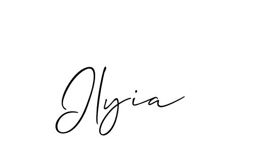 Create a beautiful signature design for name Ilyia. With this signature (Allison_Script) fonts, you can make a handwritten signature for free. Ilyia signature style 2 images and pictures png