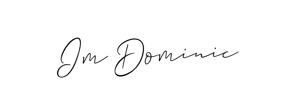 Also You can easily find your signature by using the search form. We will create Im Dominic name handwritten signature images for you free of cost using Allison_Script sign style. Im Dominic signature style 2 images and pictures png