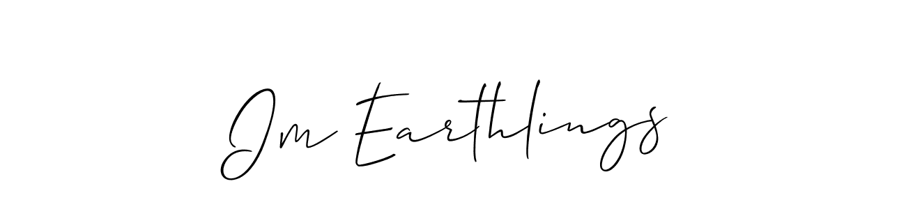 The best way (Allison_Script) to make a short signature is to pick only two or three words in your name. The name Im Earthlings include a total of six letters. For converting this name. Im Earthlings signature style 2 images and pictures png