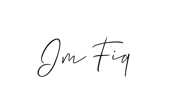 Create a beautiful signature design for name Im Fiq. With this signature (Allison_Script) fonts, you can make a handwritten signature for free. Im Fiq signature style 2 images and pictures png