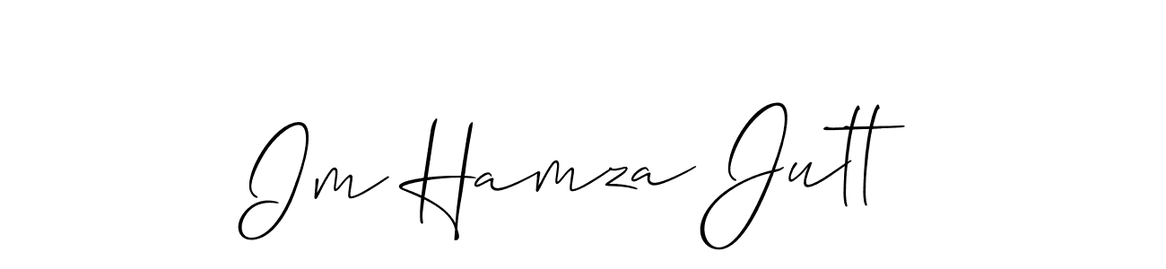 Allison_Script is a professional signature style that is perfect for those who want to add a touch of class to their signature. It is also a great choice for those who want to make their signature more unique. Get Im Hamza Jutt name to fancy signature for free. Im Hamza Jutt signature style 2 images and pictures png