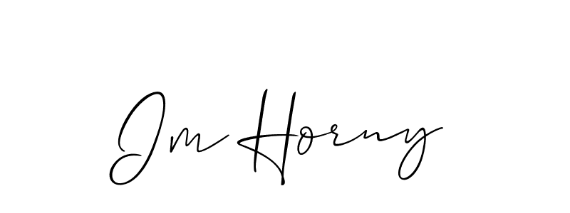 Allison_Script is a professional signature style that is perfect for those who want to add a touch of class to their signature. It is also a great choice for those who want to make their signature more unique. Get Im Horny name to fancy signature for free. Im Horny signature style 2 images and pictures png