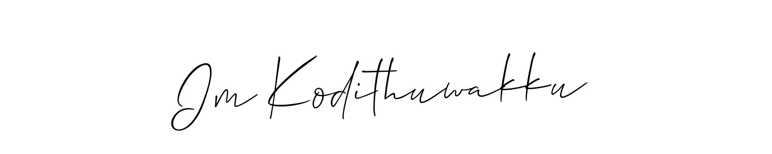 Use a signature maker to create a handwritten signature online. With this signature software, you can design (Allison_Script) your own signature for name Im Kodithuwakku. Im Kodithuwakku signature style 2 images and pictures png