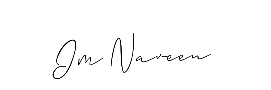 Allison_Script is a professional signature style that is perfect for those who want to add a touch of class to their signature. It is also a great choice for those who want to make their signature more unique. Get Im Naveen name to fancy signature for free. Im Naveen signature style 2 images and pictures png