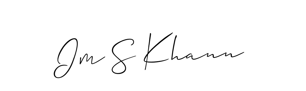 You should practise on your own different ways (Allison_Script) to write your name (Im S Khann) in signature. don't let someone else do it for you. Im S Khann signature style 2 images and pictures png