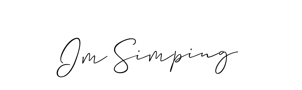 It looks lik you need a new signature style for name Im Simping. Design unique handwritten (Allison_Script) signature with our free signature maker in just a few clicks. Im Simping signature style 2 images and pictures png