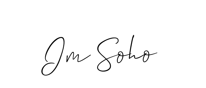 The best way (Allison_Script) to make a short signature is to pick only two or three words in your name. The name Im Soho include a total of six letters. For converting this name. Im Soho signature style 2 images and pictures png