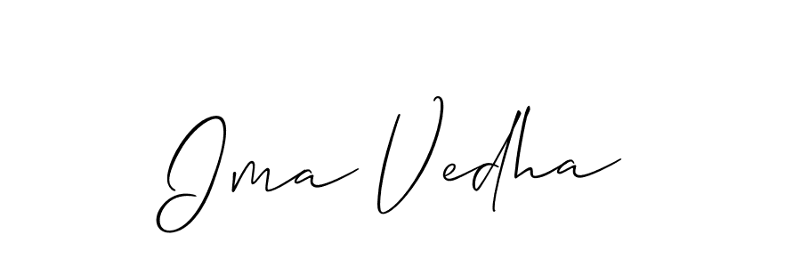 Create a beautiful signature design for name Ima Vedha. With this signature (Allison_Script) fonts, you can make a handwritten signature for free. Ima Vedha signature style 2 images and pictures png