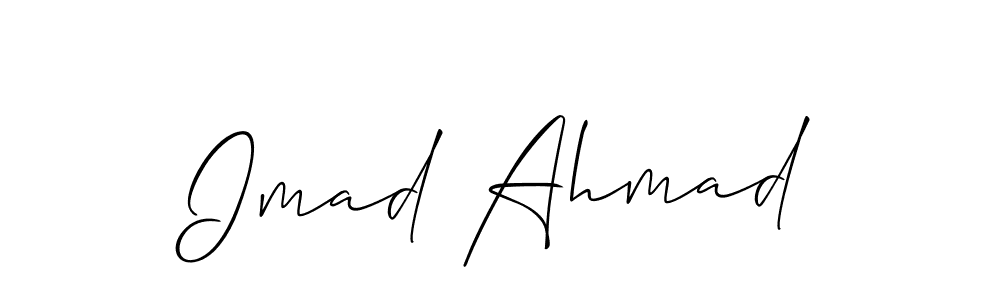 Allison_Script is a professional signature style that is perfect for those who want to add a touch of class to their signature. It is also a great choice for those who want to make their signature more unique. Get Imad Ahmad name to fancy signature for free. Imad Ahmad signature style 2 images and pictures png