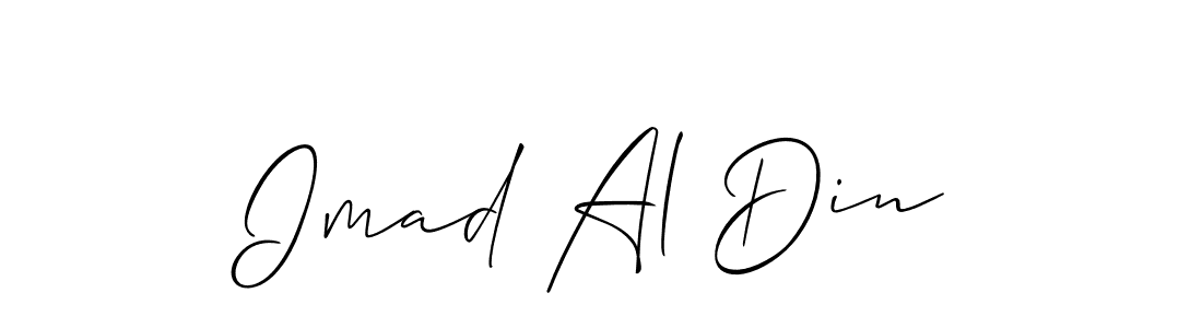 Also we have Imad Al Din name is the best signature style. Create professional handwritten signature collection using Allison_Script autograph style. Imad Al Din signature style 2 images and pictures png