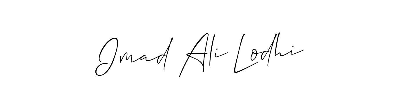 It looks lik you need a new signature style for name Imad Ali Lodhi. Design unique handwritten (Allison_Script) signature with our free signature maker in just a few clicks. Imad Ali Lodhi signature style 2 images and pictures png