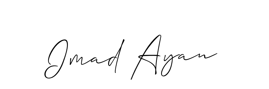 Make a beautiful signature design for name Imad Ayan. With this signature (Allison_Script) style, you can create a handwritten signature for free. Imad Ayan signature style 2 images and pictures png