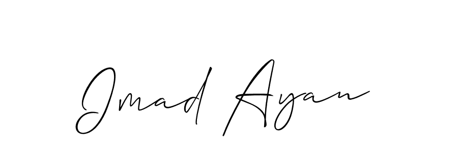 Design your own signature with our free online signature maker. With this signature software, you can create a handwritten (Allison_Script) signature for name Imad Ayan. Imad Ayan signature style 2 images and pictures png