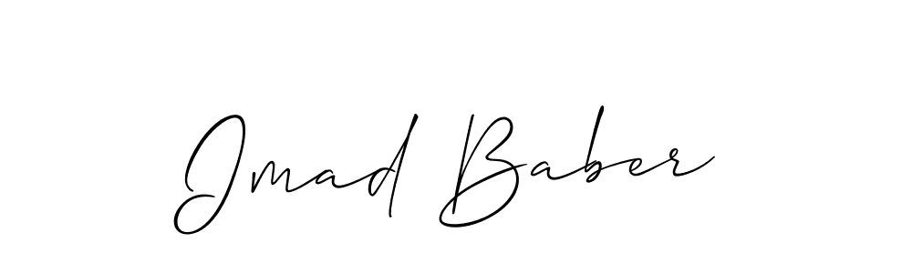 Use a signature maker to create a handwritten signature online. With this signature software, you can design (Allison_Script) your own signature for name Imad Baber. Imad Baber signature style 2 images and pictures png