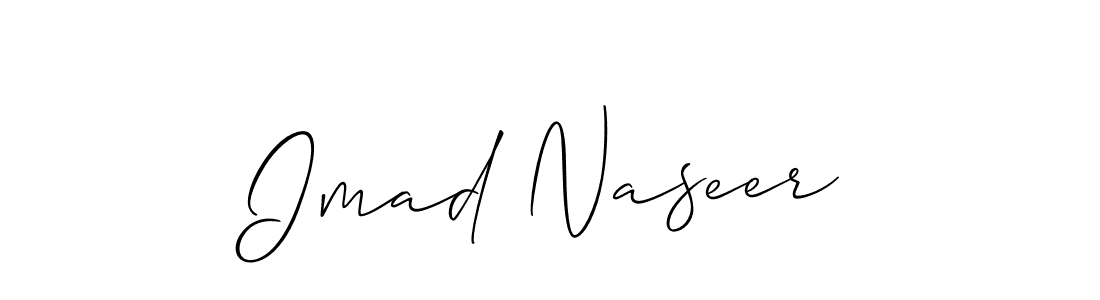 Design your own signature with our free online signature maker. With this signature software, you can create a handwritten (Allison_Script) signature for name Imad Naseer. Imad Naseer signature style 2 images and pictures png