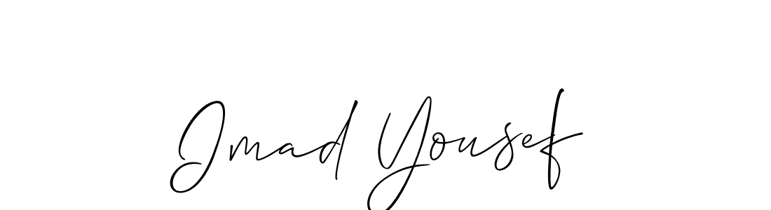 How to make Imad Yousef name signature. Use Allison_Script style for creating short signs online. This is the latest handwritten sign. Imad Yousef signature style 2 images and pictures png