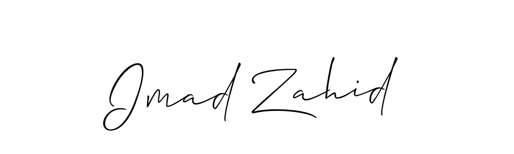 Make a short Imad Zahid signature style. Manage your documents anywhere anytime using Allison_Script. Create and add eSignatures, submit forms, share and send files easily. Imad Zahid signature style 2 images and pictures png