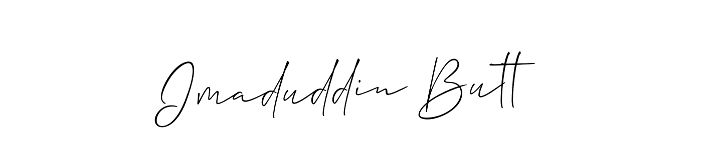 Also You can easily find your signature by using the search form. We will create Imaduddin Butt name handwritten signature images for you free of cost using Allison_Script sign style. Imaduddin Butt signature style 2 images and pictures png