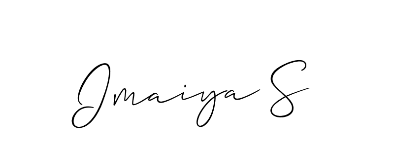 Design your own signature with our free online signature maker. With this signature software, you can create a handwritten (Allison_Script) signature for name Imaiya S. Imaiya S signature style 2 images and pictures png