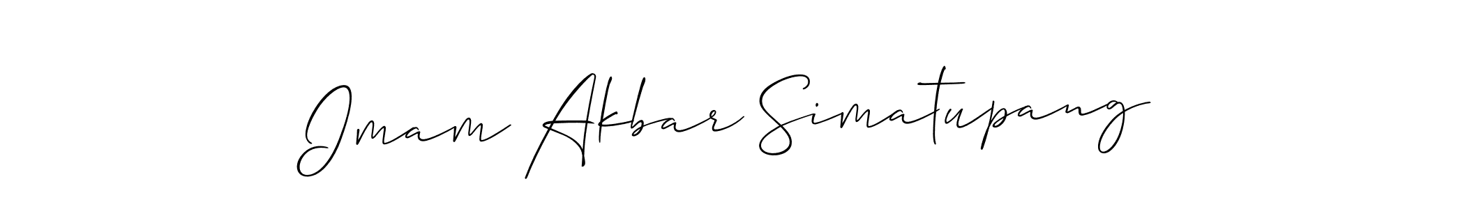 Make a beautiful signature design for name Imam Akbar Simatupang. With this signature (Allison_Script) style, you can create a handwritten signature for free. Imam Akbar Simatupang signature style 2 images and pictures png