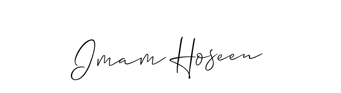 The best way (Allison_Script) to make a short signature is to pick only two or three words in your name. The name Imam Hoseen include a total of six letters. For converting this name. Imam Hoseen signature style 2 images and pictures png